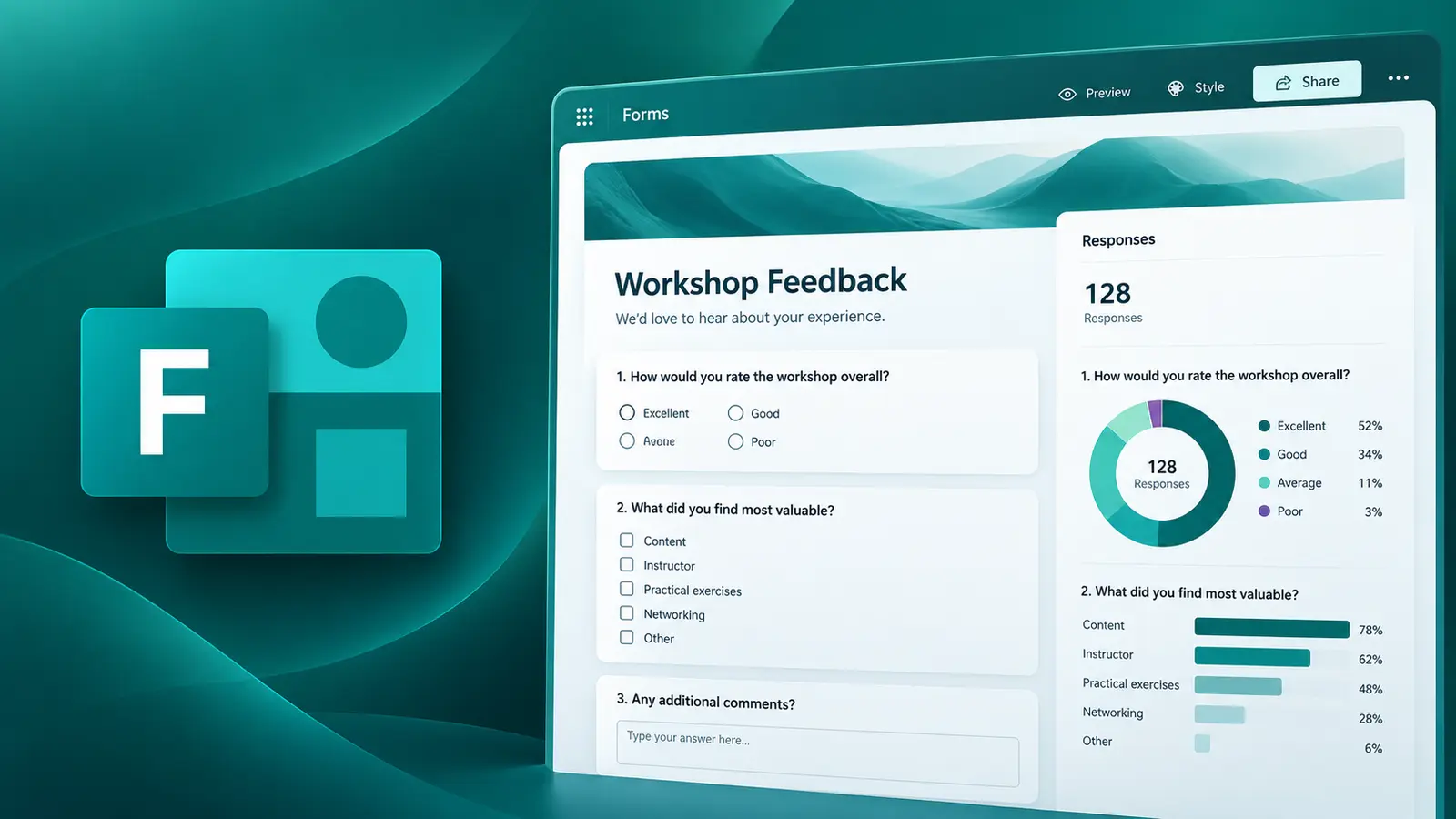 Mastering Microsoft Forms course illustration