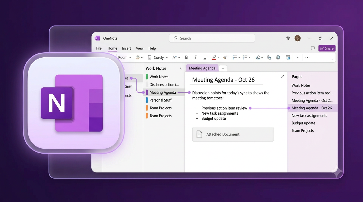 Mastering Microsoft OneNote course illustration
